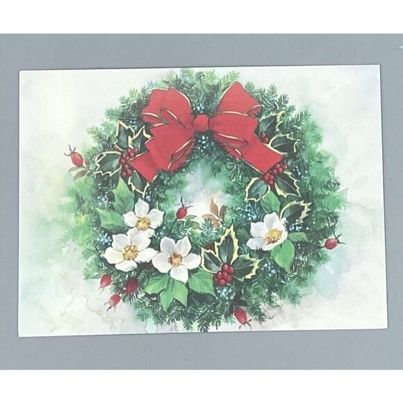 Lot 12 WREATH Christmas Greeting Cards Paper Magic MG77 Crafts Scrapbooking - Picture 1 of 5